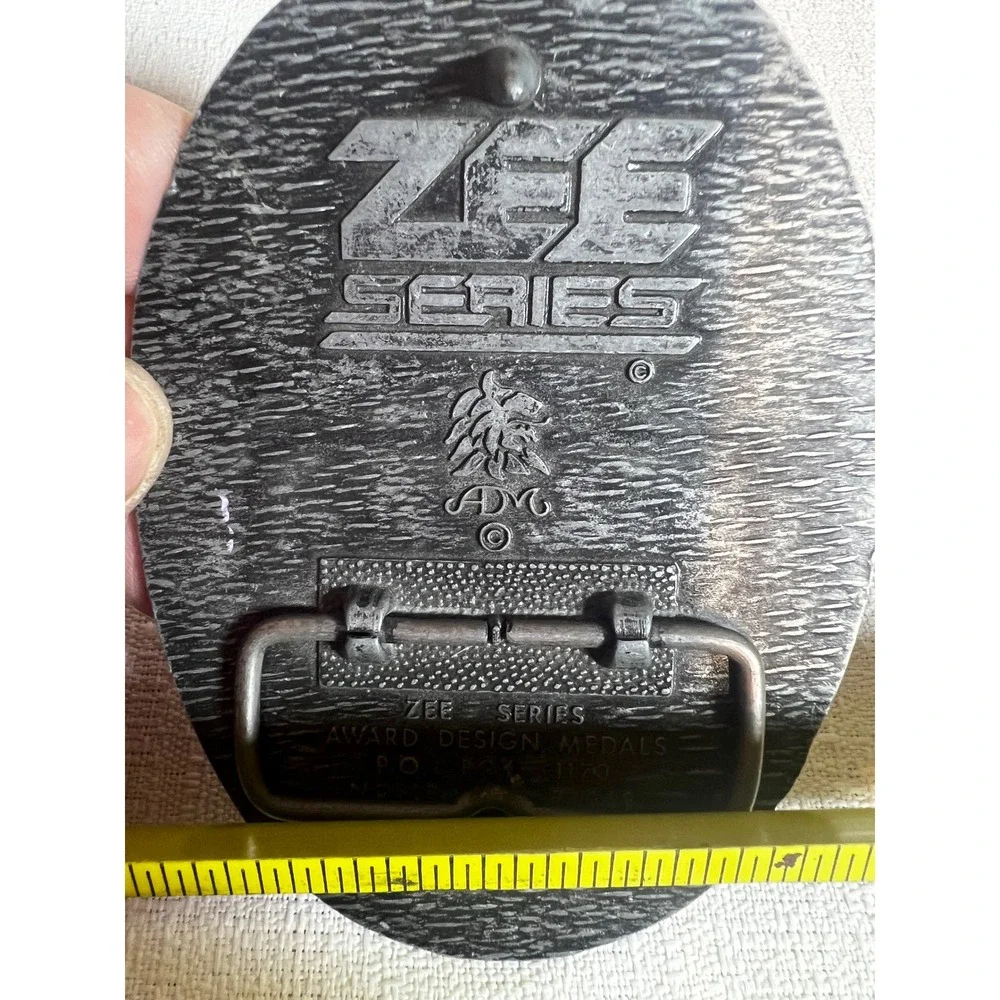 Zee Series ADM Western Cowboy Longhorn Cattle Belt Buckle Pewter Tone  Vintage